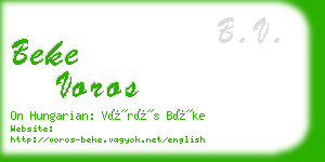 beke voros business card